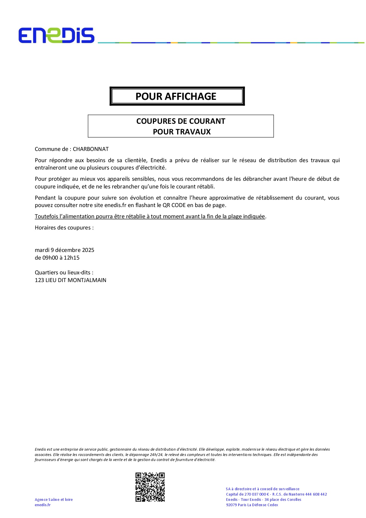 coupure ENEDIS 